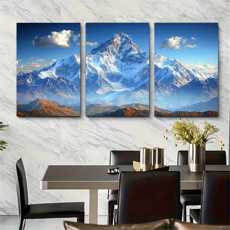 3pcs Majestic Himalayan Mountain Metal Print Ready to Hang Art