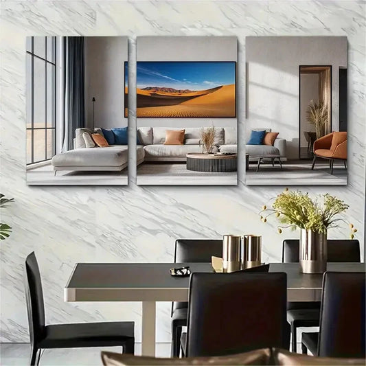 3pcs Namibia Desert Landscape Adventure Metal Print Ready to Hang Art