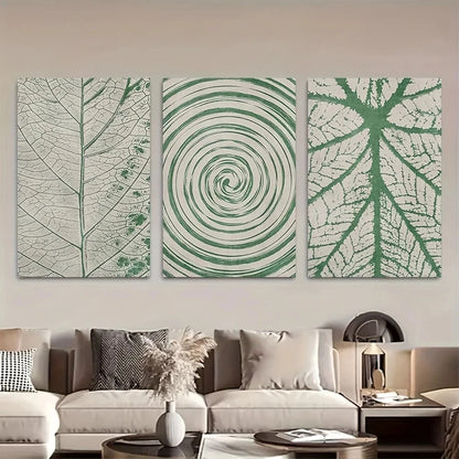 3pcs Sage Green Leaf Botanical Metal Print Ready to Hang Art