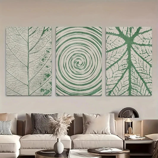 3pcs Sage Green Leaf Botanical Metal Print Ready to Hang Art