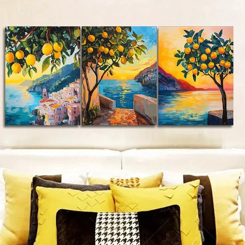 3pcs lemon tree Wall Art Set Canvas Unframed - High Quality Print 100% Australian Made Wall Canvas