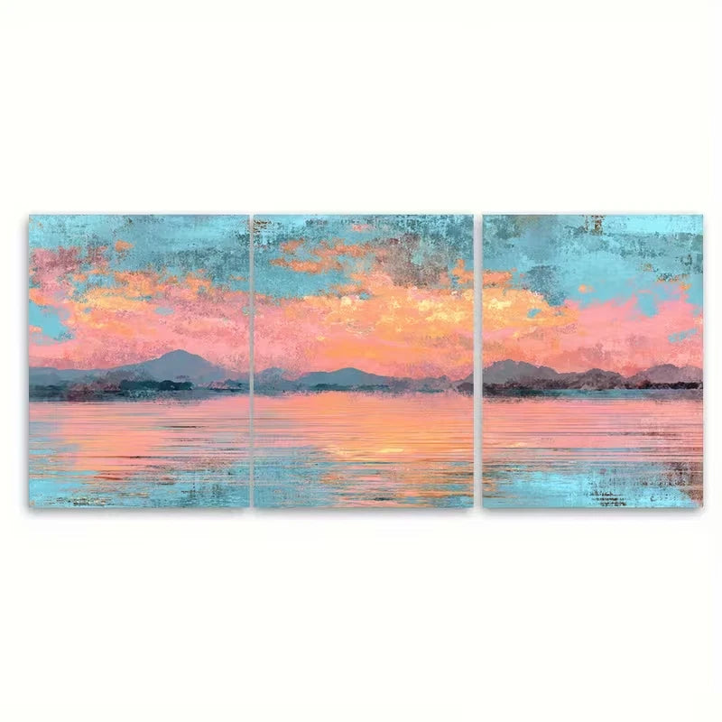 3pcs Claude Monet Impression Sunrise Metal Print Ready to Hang Art