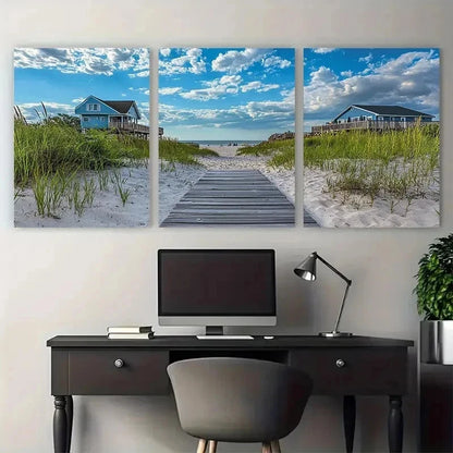 3pcs Mid-Atlantic Jersey Décor Perfect Wall Art Canvas Framed 60x90cm