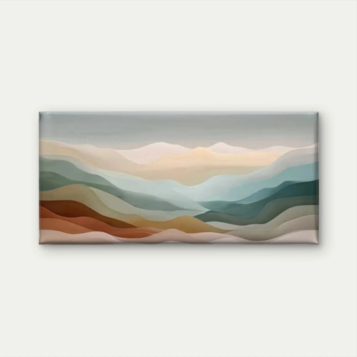 Soft Waves Abstract Landscape Wall Art Canvas Office Home Room Framed 120x60cmc