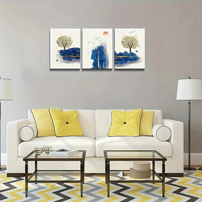 3pcs Modern Farmhouse Style Natural Scenery Metal Print Ready to Hang Art