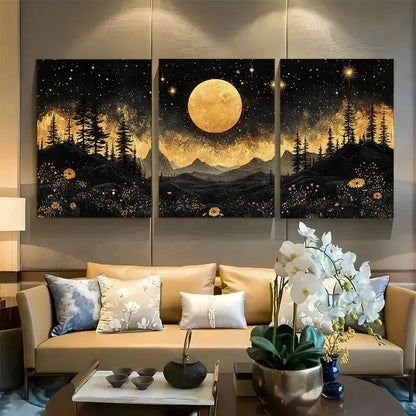 3pcs Aesthetic Witchy Dark Forest with Florals Metal Print Ready to Hang Art