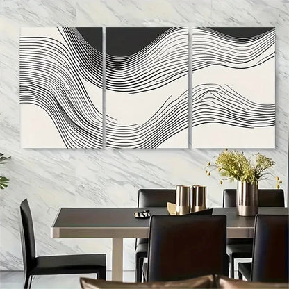 3pcs Neutral Line Drawing Minimalist Metal Print Ready to Hang Art