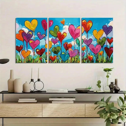 3pcs Countless Hearts Paintings And Posters Metal Print Ready to Hang Art