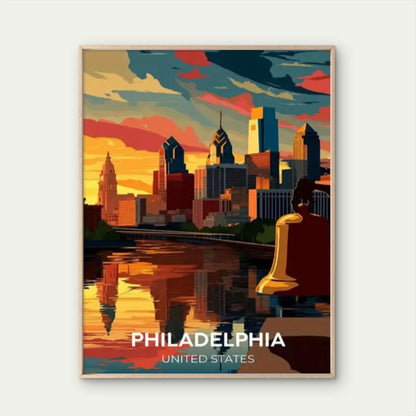Philadelphia United States Travel Poster Print Wall Art