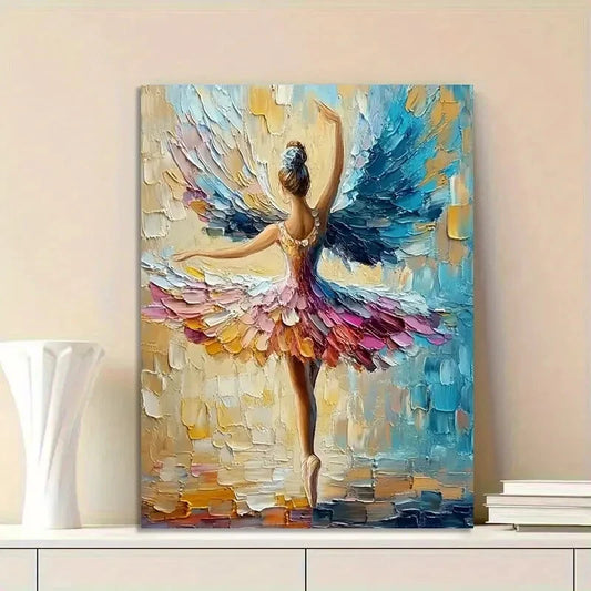 Beautiful Ballerina In an Exquisite Dress with Wings 40x60cm Metal Print Ready to Hang