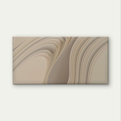 Modern Neutral Abstract Layered Waves Wall Art Canvas Office Home Framed 120x60cm