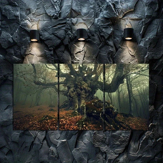 3pcs Mystical Forest Tree Metal Print Ready to Hang Art