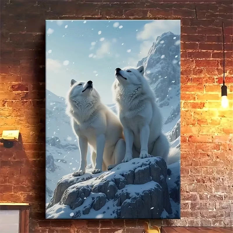 Arctic Wildlife Winter Scene Portrait 60x90cm Home Decor Wall Print Art