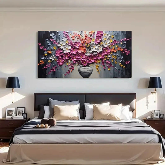 Abstract Flower Vibrant Floral Wall Art Canvas Office Home Room Framed 120x60cm