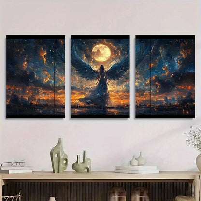 3pcs Mythological Angel And Goddess Metal Print Ready to Hang Art