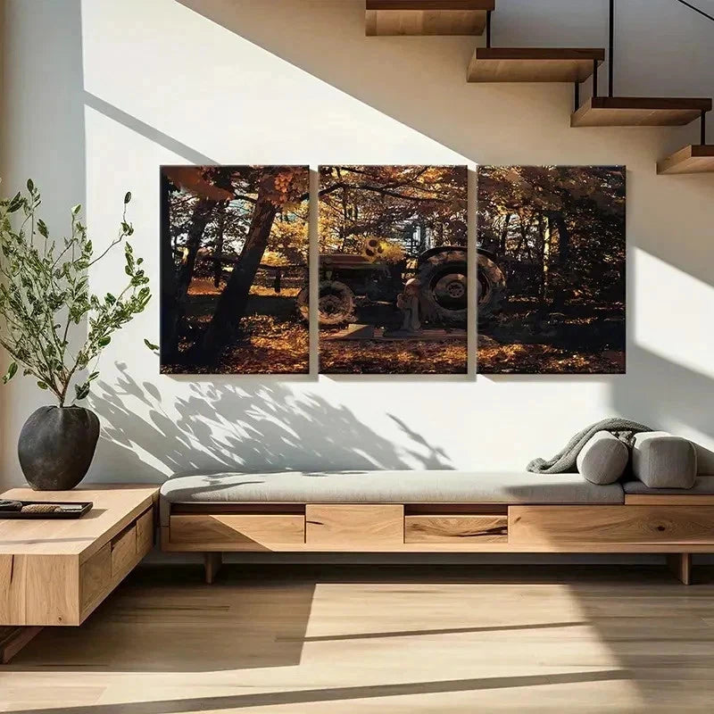 3pcs Forest Landscape Anime Girl Modern Wall Art Set Canvas Framed 40x60cm - High Quality Print 100% Australian Made Wall Canvas Ready to Hang