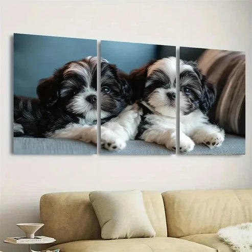 3pcs Dogs Wall Art Set Canvas Unframed - High Quality Print 100% Australian Made Wall Canvas