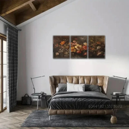 3pcs Floral Creative Space Visual Interpretation Metal Print Ready to Hang Art