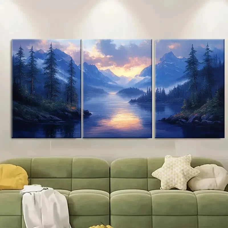 3pcs Columbia River Gorge Landscape Metal Print Ready to Hang Art