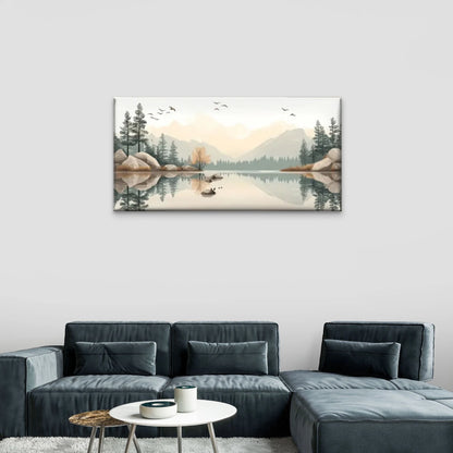 Lakes Birds Forest Mountain Wall Art Canvas Office Home Room Framed 120x60cm