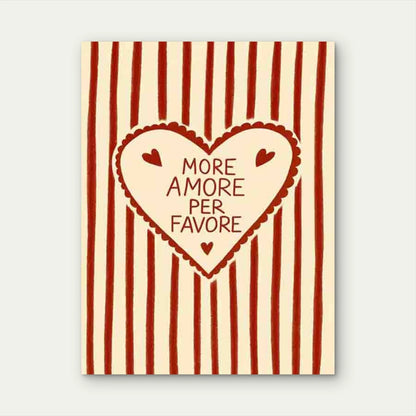 Love Heart Stripes 40x60cm Metal Print Ready to Hang