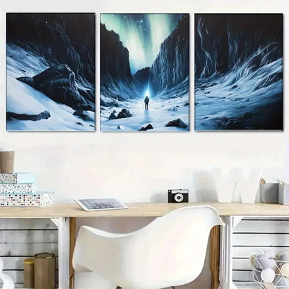 3pcs Deep Immersion in Wilderness Scenes Metal Print Ready to Hang Art