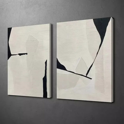 2pcs Black & Beige Wabi Sabi Style Canvas Framed 50x75cm - High Quality Print 100% Australian Made Wall Canvas Ready to Hang
