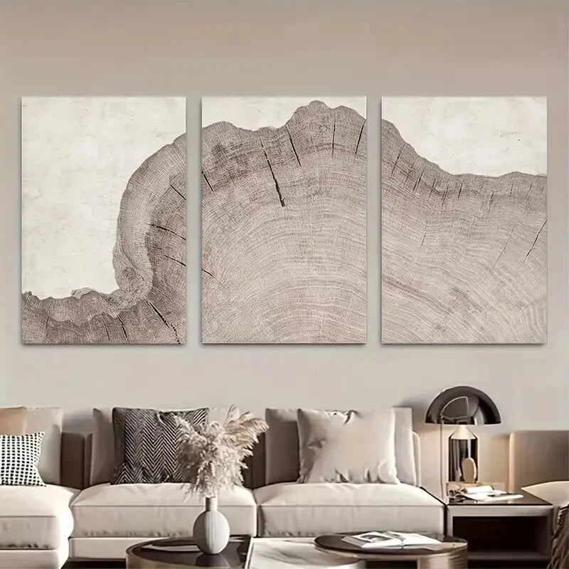 3pcs Oak Tree Rings Botanical Illustrations Metal Print Ready to Hang Art