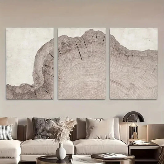 3pcs Oak Tree Rings Botanical Illustrations Metal Print Ready to Hang Art