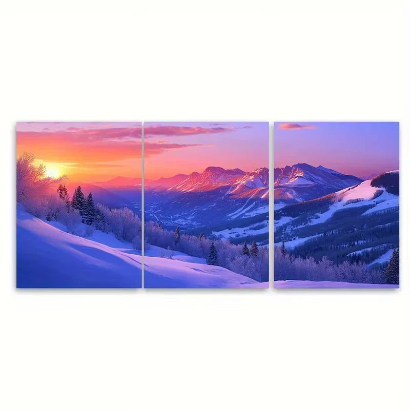 3pcs Aspen Mountain Art Scenic Colorado Metal Print Ready to Hang Art