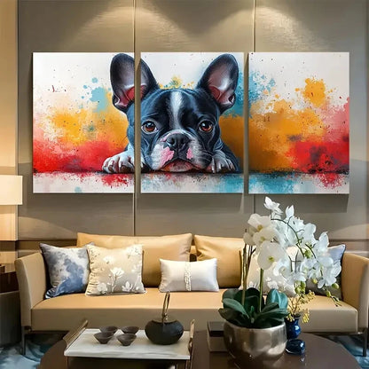 3pcs Unique Watercolor Style Boston Terrier Metal Print Ready to Hang Art