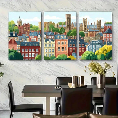 3pcs Durham Cityscape County Durham Metal Print Ready to Hang Art