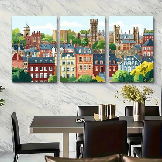3pcs Durham Cityscape County Durham Metal Print Ready to Hang Art