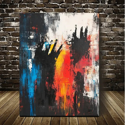 Contemporary Abstract Black Scottie Painting 40x60cm Metal Print Ready to Hang