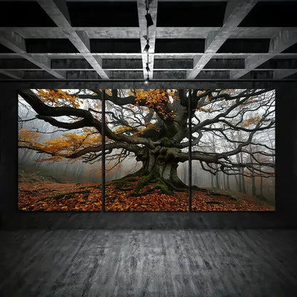 3pcs A Huge Tree Autumn Long Branches Wall Art Canvas Unframed - High Quality Print 100% Australian Made Wall Canvas