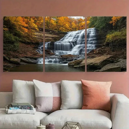 3pcs Cuyahoga Valley National Park Brandywine Wall Art Set Canvas Unframed - High Quality Print 100% Australian Made Wall Canvas