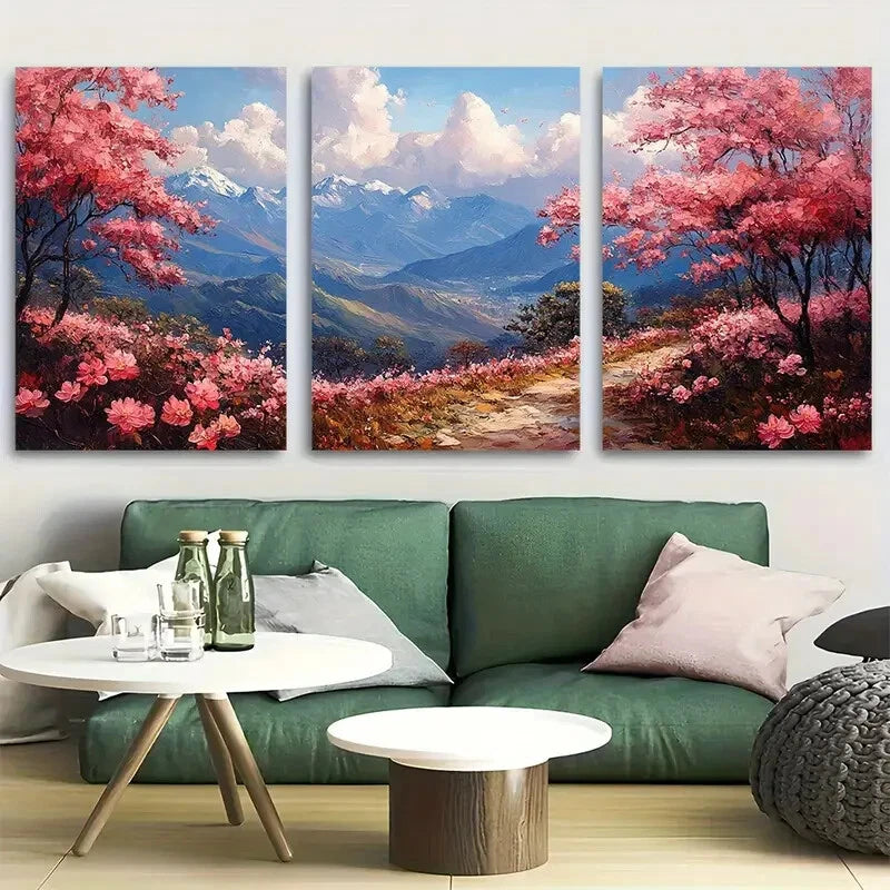 3pcs Cameron Highlands Malaysia Flowers Metal Print Ready to Hang Art