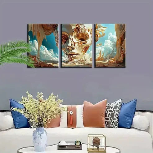 3pcs surreal Triptych Canvas Framed 60x90 cm - High Quality Print 100% Australian Made Wall Canvas Ready to Hang