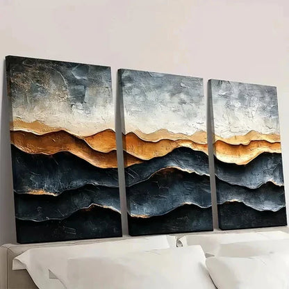 3pcs Brown Abstract Texture Art Wall Art Canvas Unframed - High Quality Print 100% Australian Made Wall Canvas