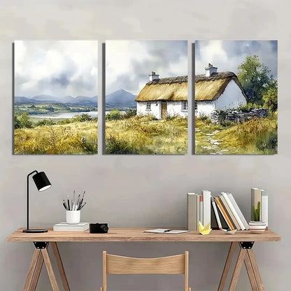 3pcs County Tupperware Landscape Perfect Wall Art Set Canvas Framed 40x60cm - High Quality Print 100% Australian Made Wall Canvas Ready to Hang