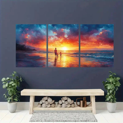 3pcs Vibrant Ocean & Sky Scenery Coastal Metal Print Ready to Hang Art