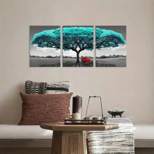 3pcs Blue Tree Fantasy Artwork Metal Print Ready to Hang Art