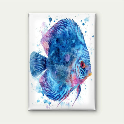 Manga-Style Abstract Blue Watercolor 60x90cm Metal Print Ready to Hang