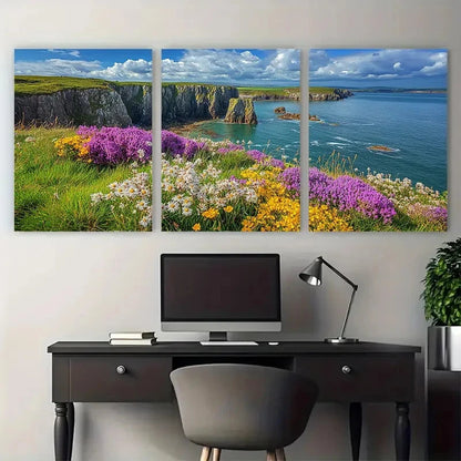3pcs Pembrokeshire Coast National Park Travel Wall Art Set Canvas Framed 40x60cm - High Quality Print 100% Australian Made Wall Canvas Ready to Hang