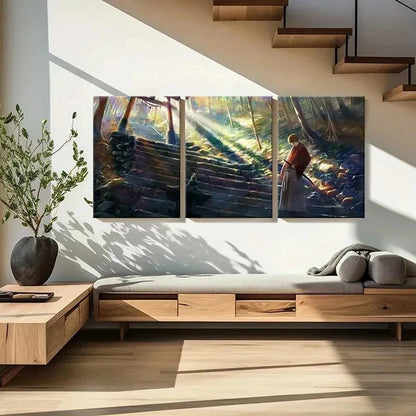 3pcs Japanese Classic Anime Swordsman Wall Art Set Canvas Framed 40x60cm - High Quality Print 100% Australian Made Wall Canvas Ready to Hang