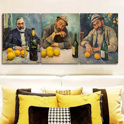 3pcs Drunk man Trio With Lime Wall Art Set Canvas Unframed - High Quality Print 100% Australian Made Wall Canvas