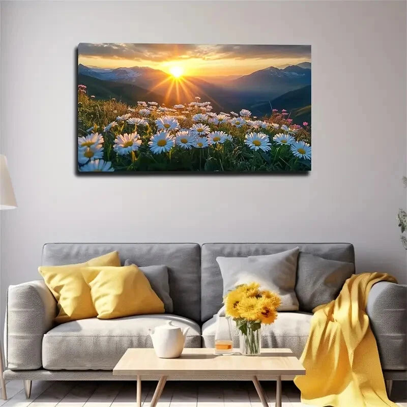 During Sunset mountain Sky wall canvas office home room framed 120x60cm