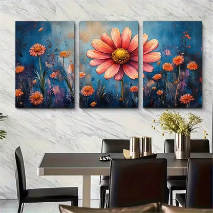 3pcs Elegant Watercolor Daisy Metal Print Ready to Hang Art