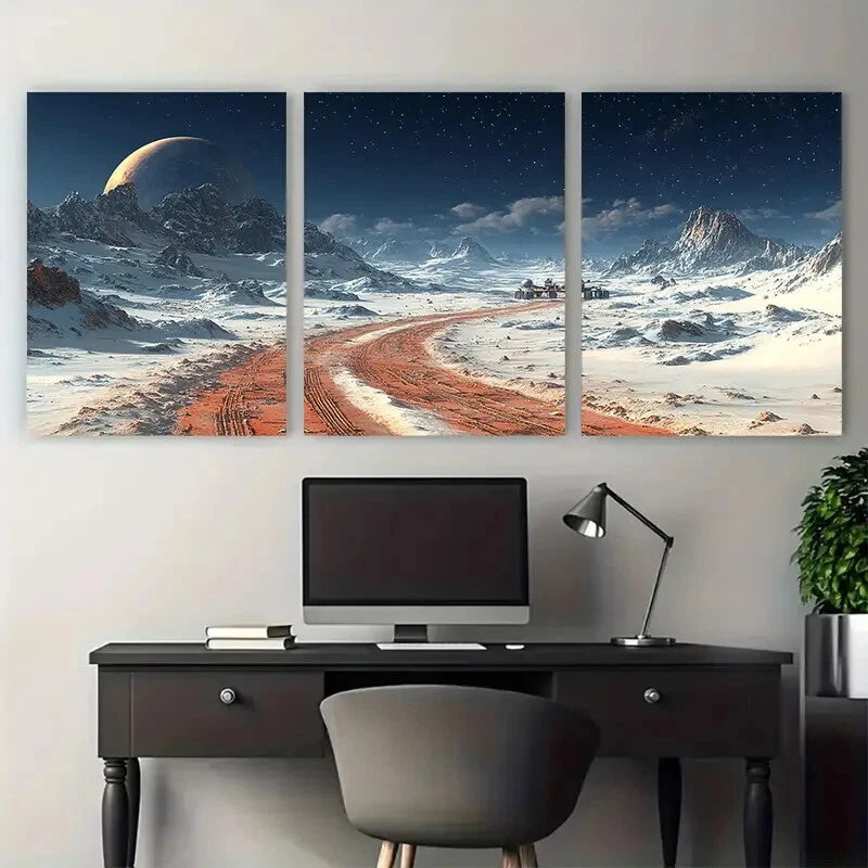 3pcs Mars Rover Perseverance Space Exploration Metal Print Ready to Hang Art