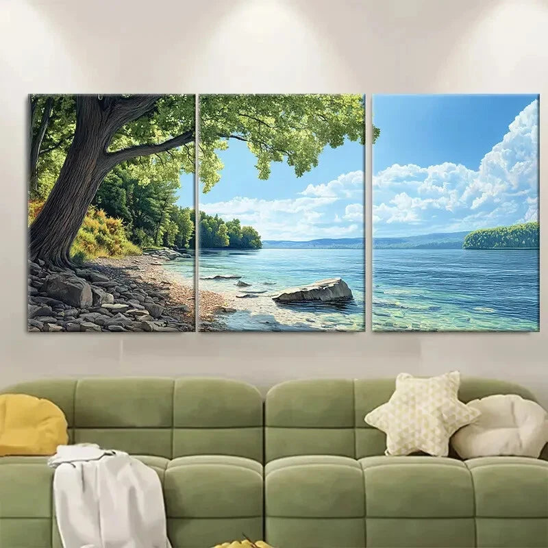 3pcs Finger Lakes Vibrant Nature New York Poster Metal Print Ready to Hang Art